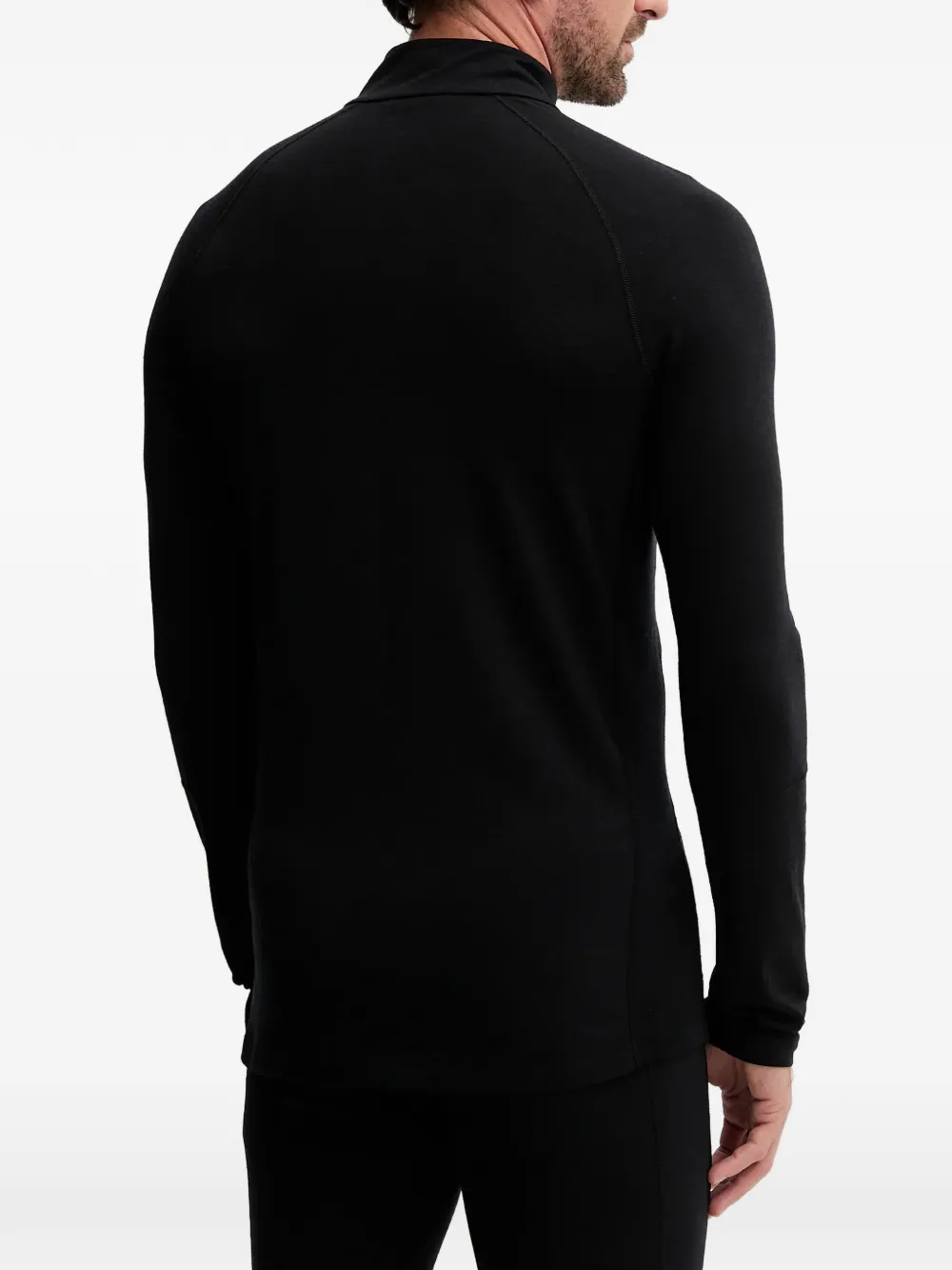 Peak Performance T-shirt met halve rits en lange mouwen Zwart