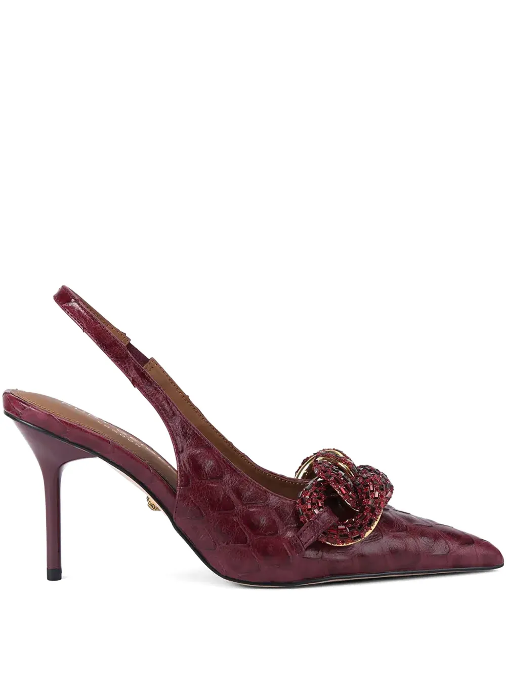Kurt Geiger London chain-embellished slingback pumps - Rosso