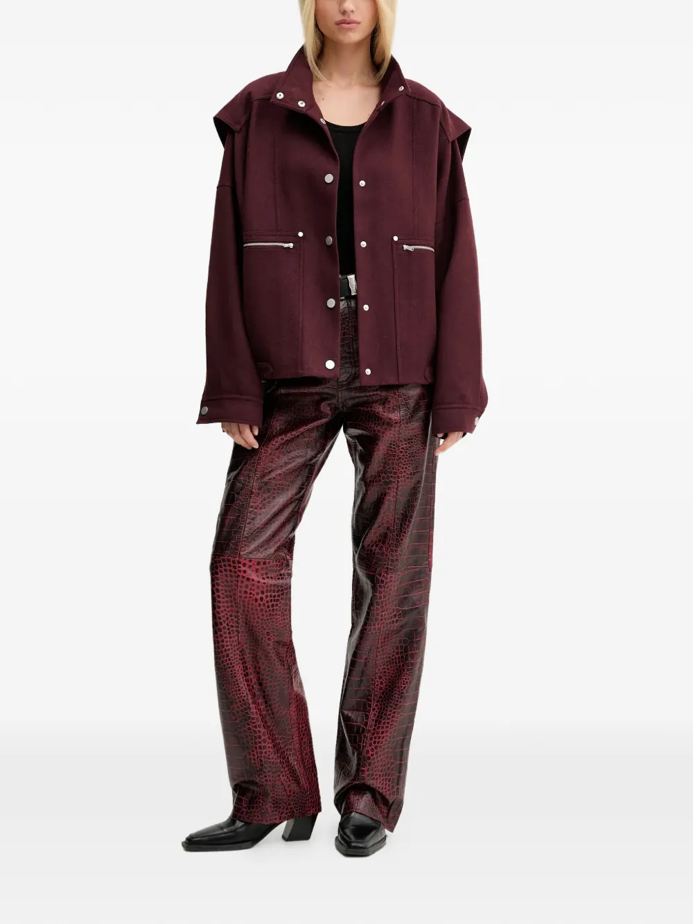 Gzdiaz Silver Zip-Detail Jacket