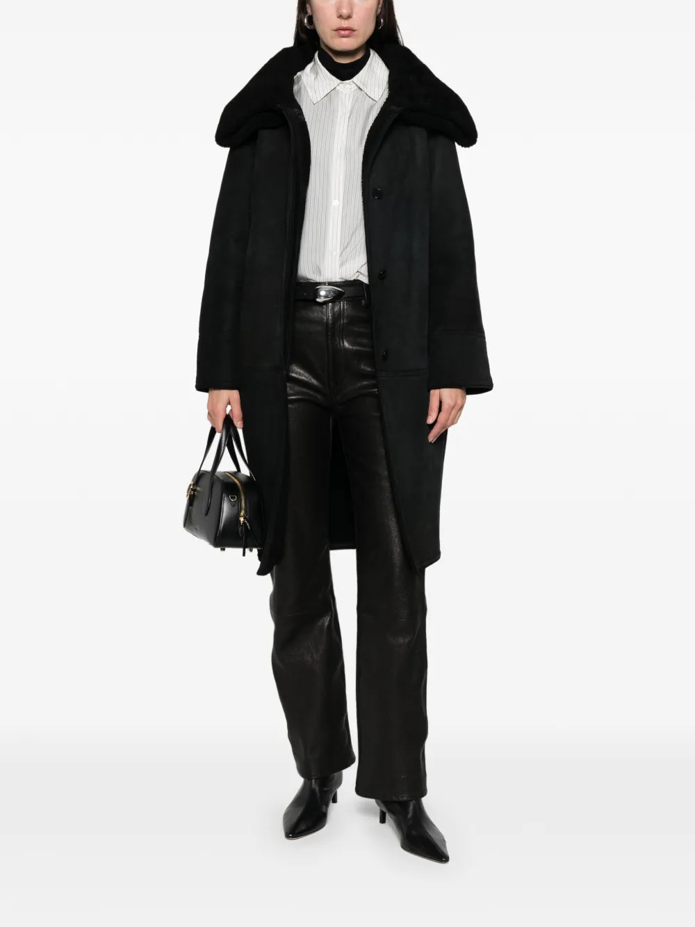 Romeo Gigli Pre-Owned 1990s lammy jas - Zwart