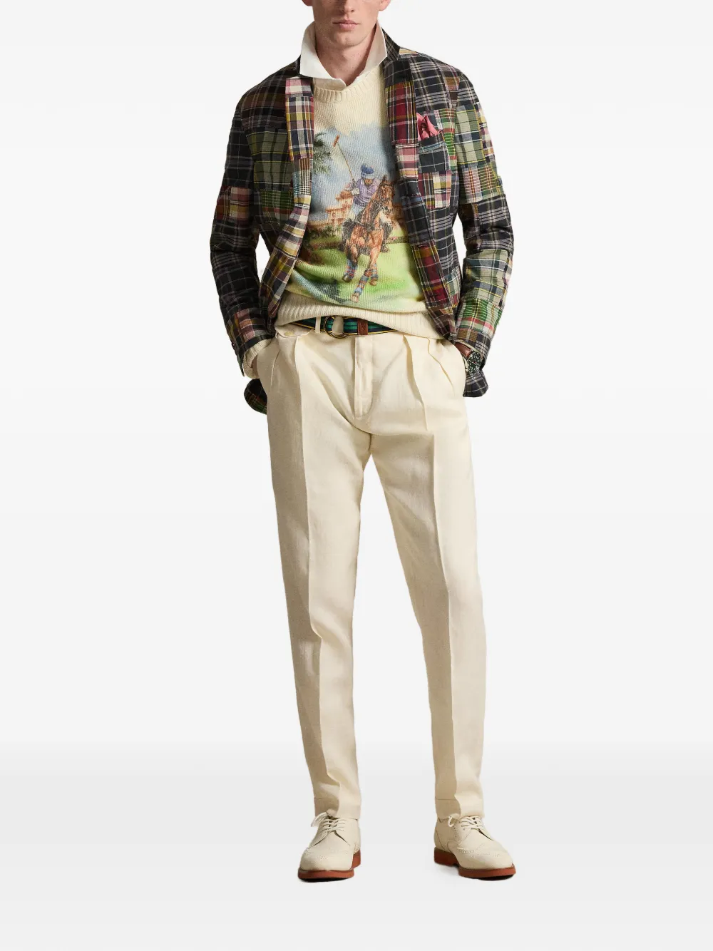 Polo Ralph Lauren Trui met ronde hals en print Beige