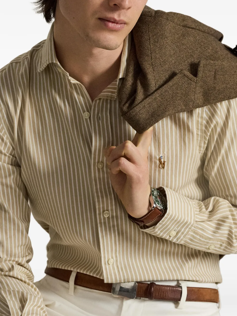 Polo Ralph Lauren Overhemd met geborduurd logo Beige