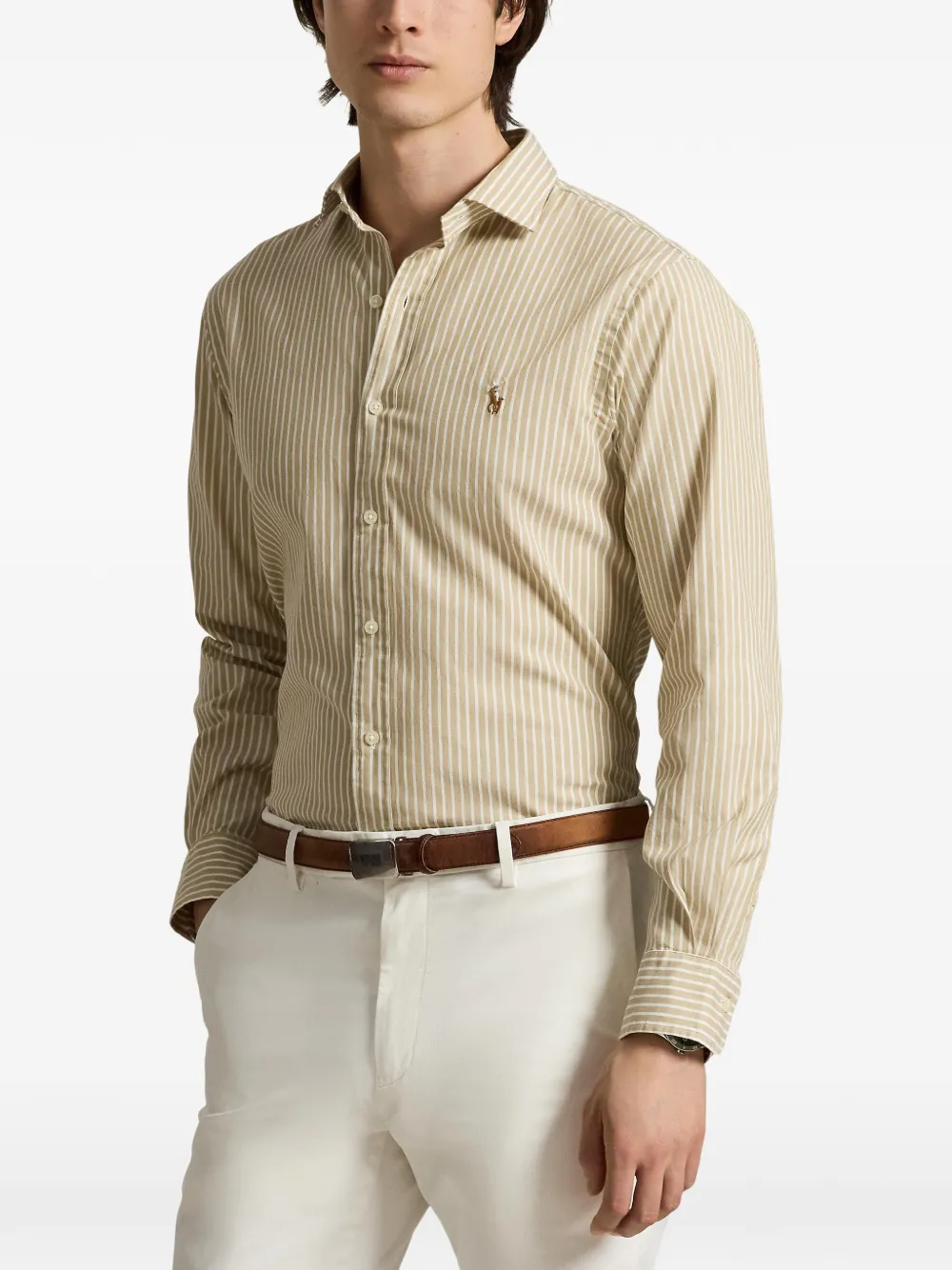 Polo Ralph Lauren Overhemd met geborduurd logo Beige