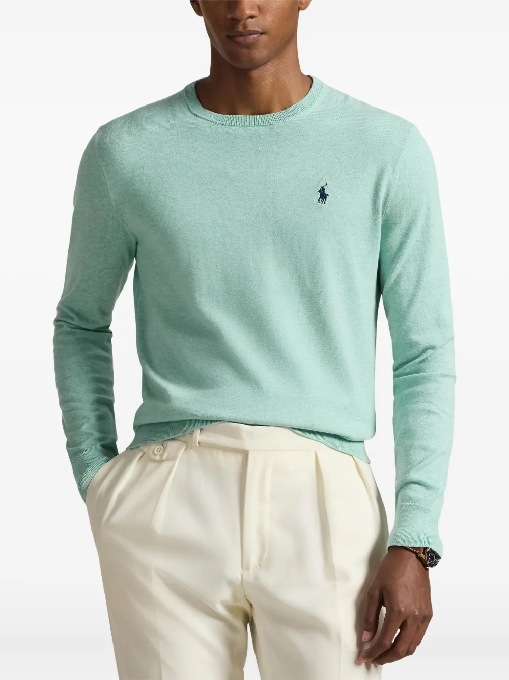 Polo Ralph Lauren Katoenen sweater met geborduurd logo Groen