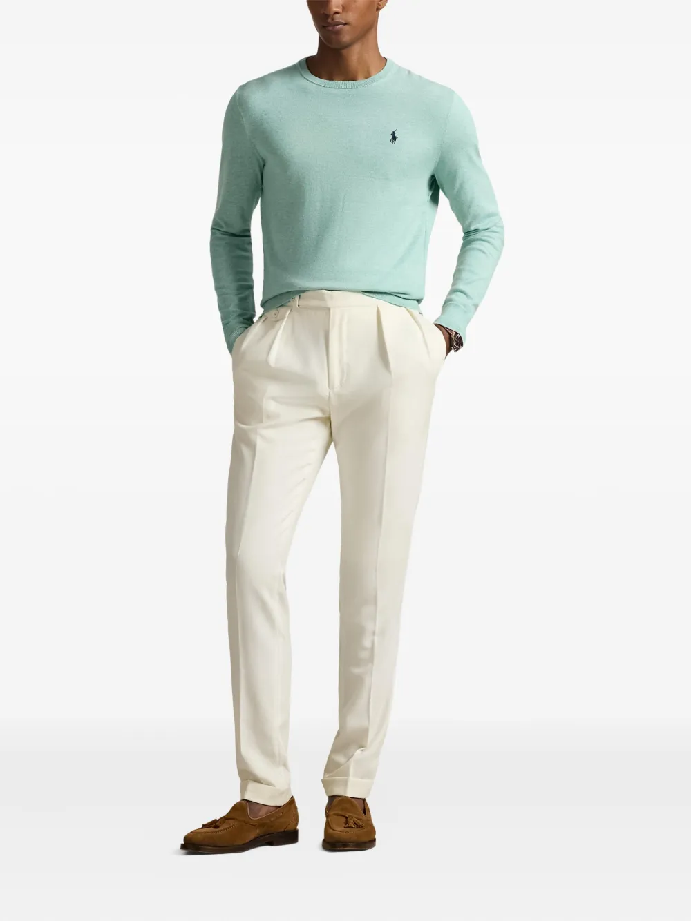 Polo Ralph Lauren Katoenen sweater met geborduurd logo Groen