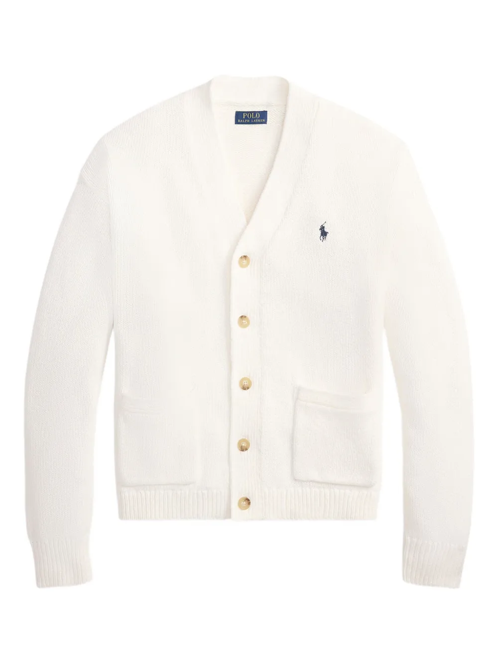 Polo Ralph Lauren Cardigan con logo ricamato - Bianco
