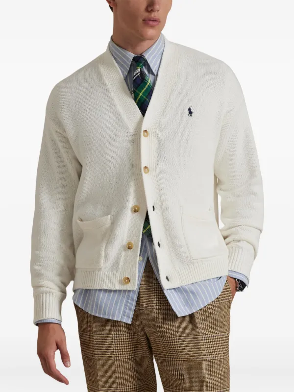 Polo by Ralph Lauren ニットカーディガン Lサイズ ホワイト Polo Ralph Lauren ポケットカーディガン | ホワイト | FARFETCH JP