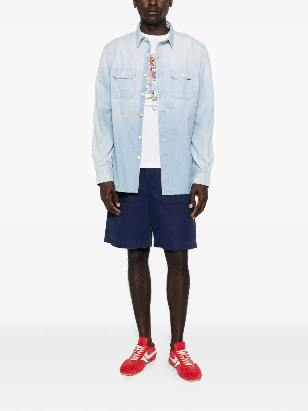 Polo Ralph Lauren Chambray button-up overhemd Blauw