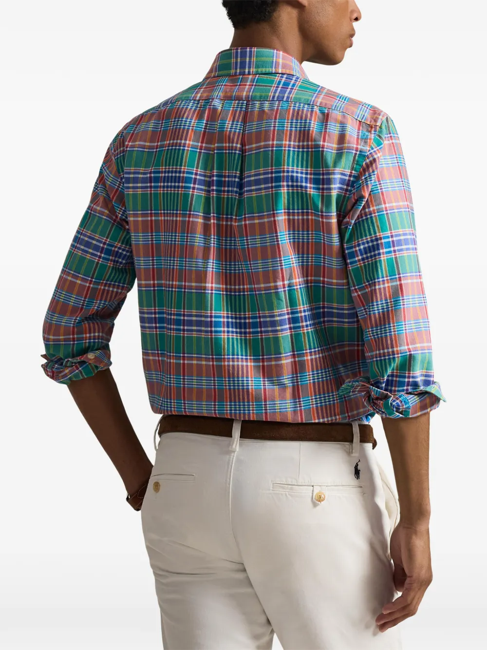 Polo Ralph Lauren Geruit overhemd met geborduurd logo Groen