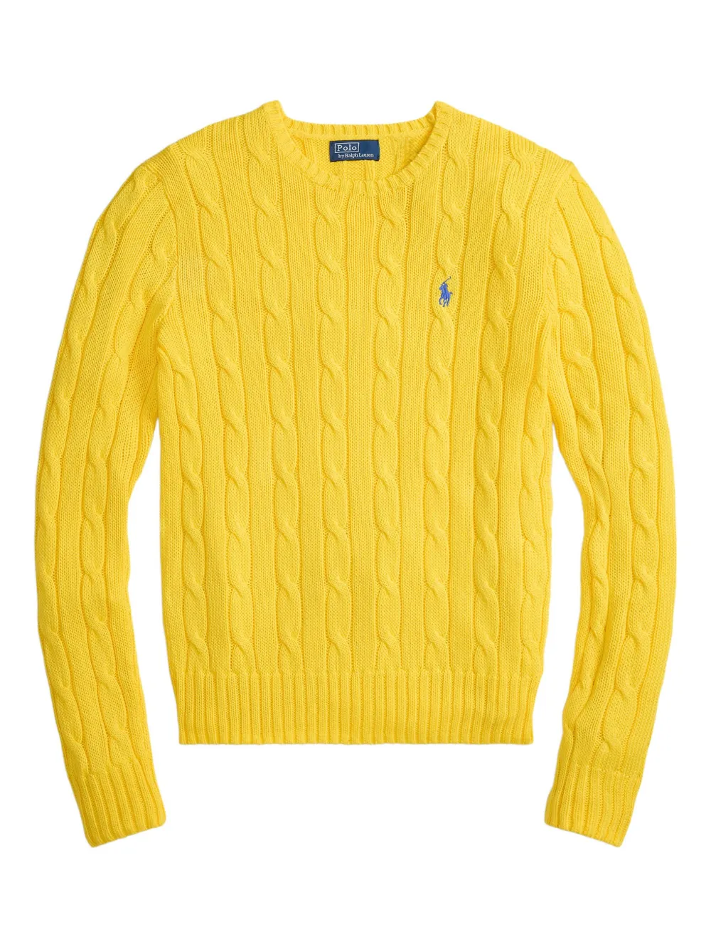 Polo Ralph Lauren Cable-knit Crew-neck Sweater In Yellow