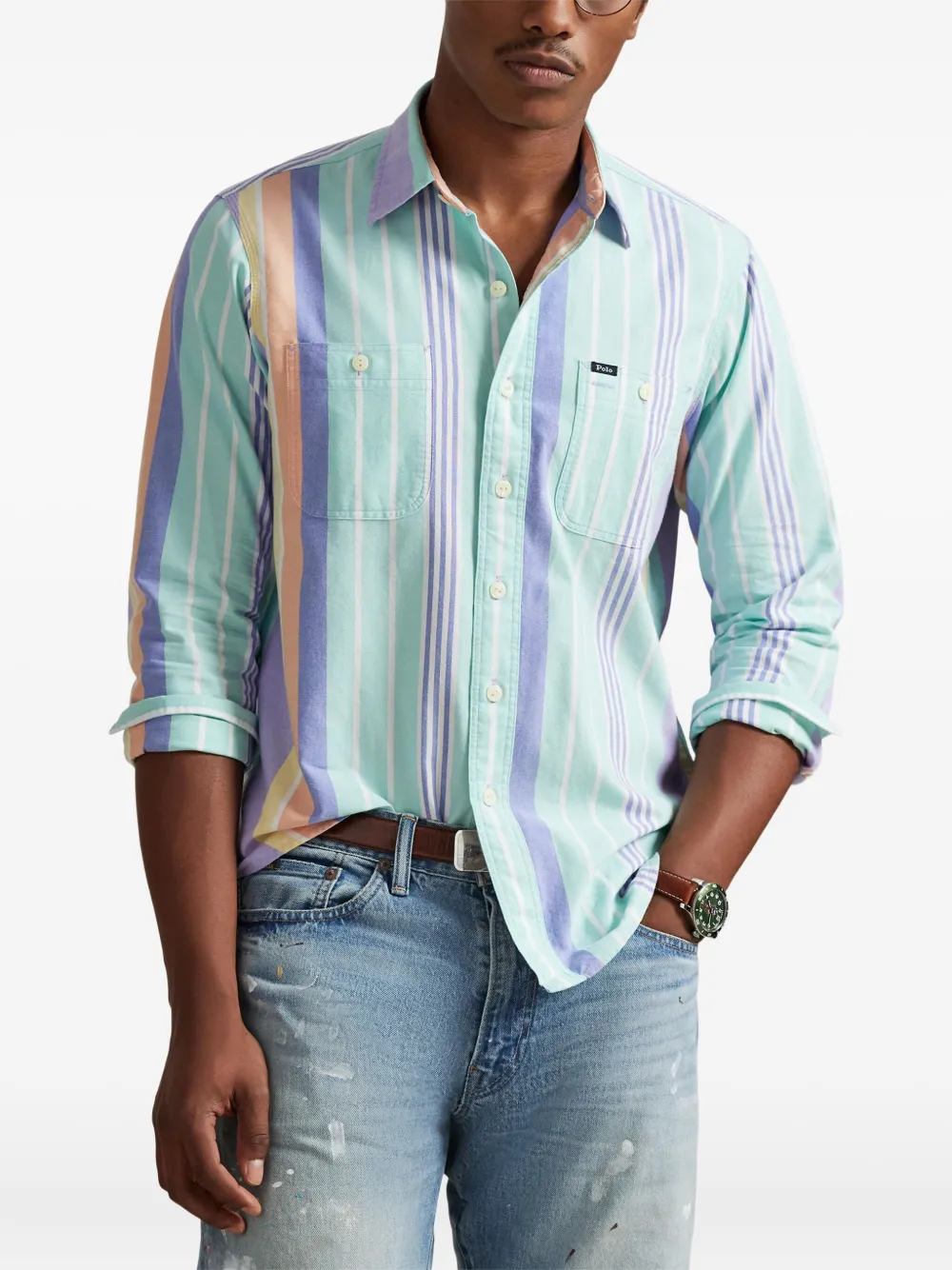 Polo Ralph Lauren Overhemd met gestreept detail Groen