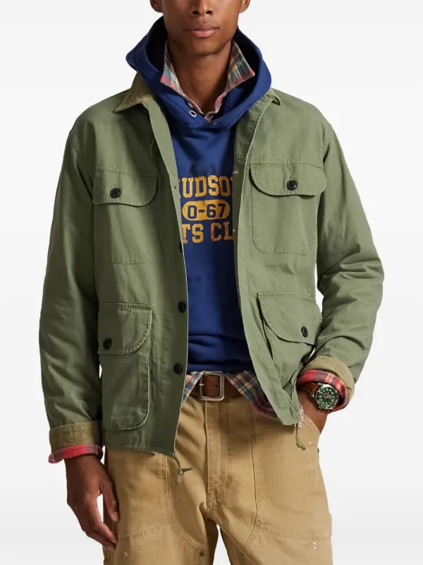 Polo Ralph Lauren corduroy-collar Overshirt | Green | FARFETCH
