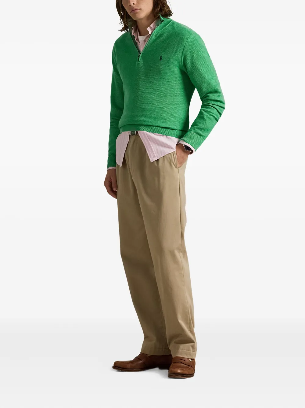Polo Ralph Lauren Katoenen trui met rits Groen