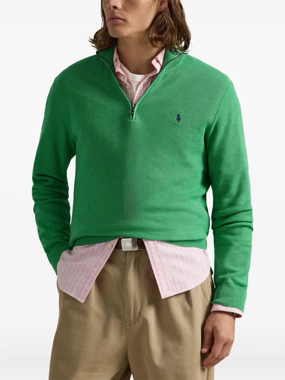 Polo Ralph Lauren Katoenen trui met rits Groen