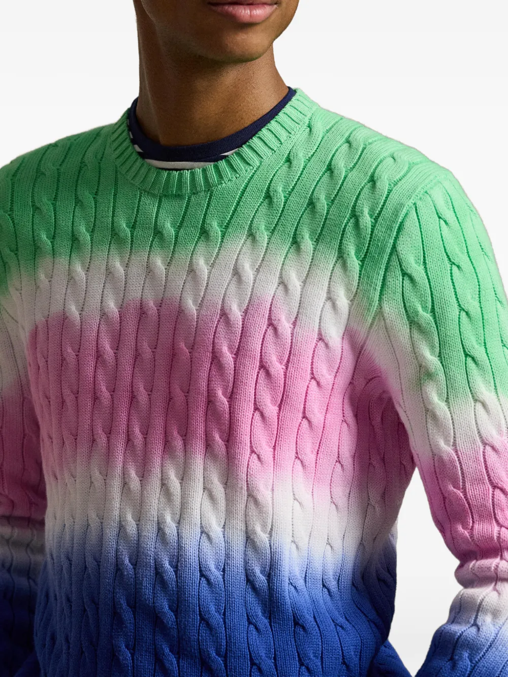 Polo Ralph Lauren Kabelgebreide trui met kleurstof Blauw