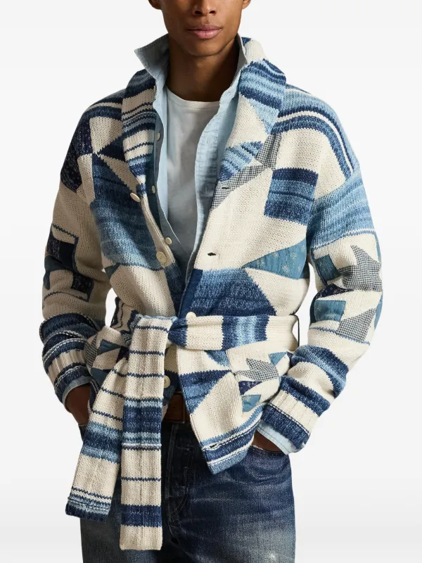 Polo Ralph Lauren パッチワーク カーディガン | ブルー | FARFETCH JP