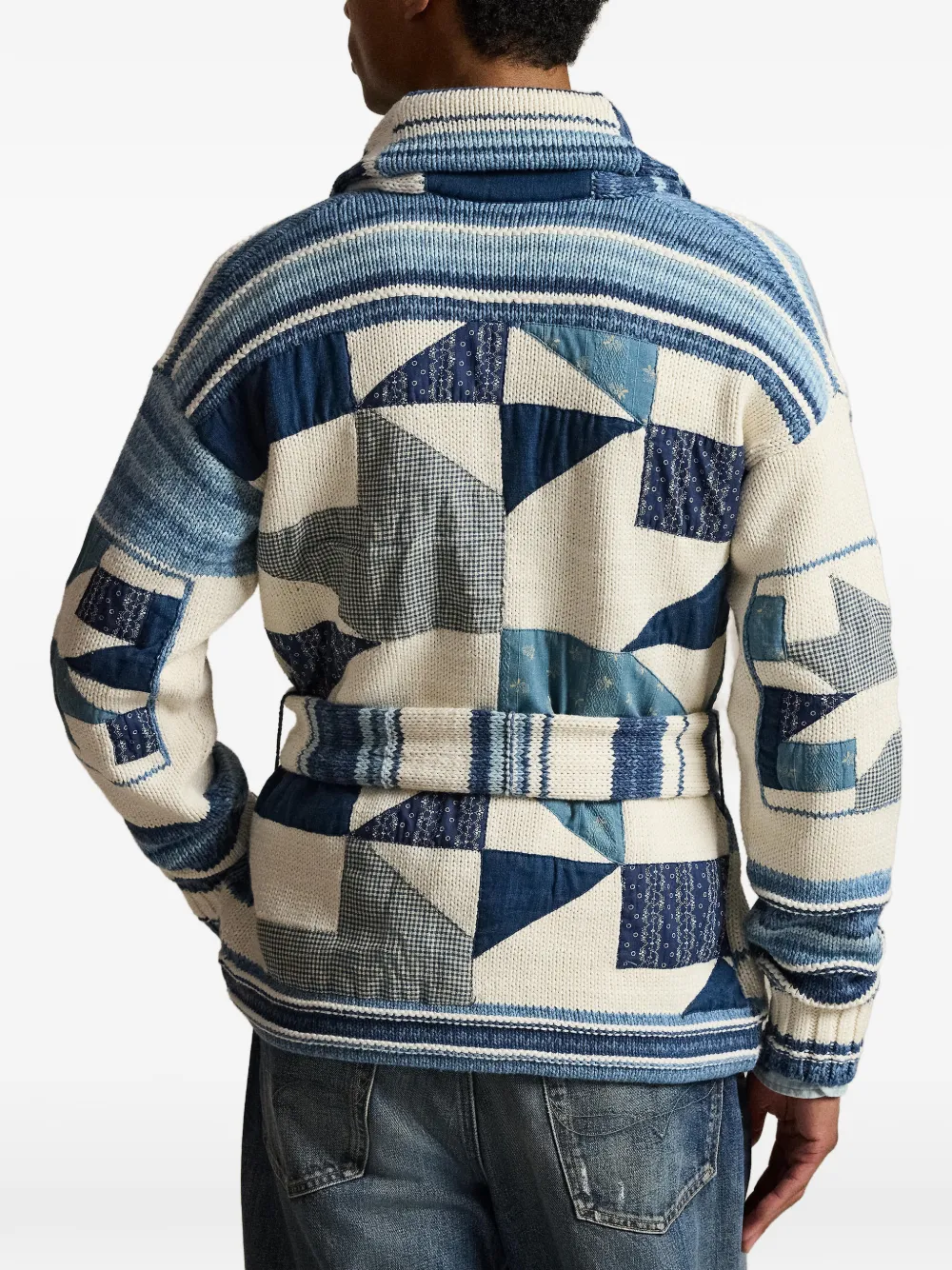 Polo Ralph Lauren Vest met patchwork en ceintuur Blauw