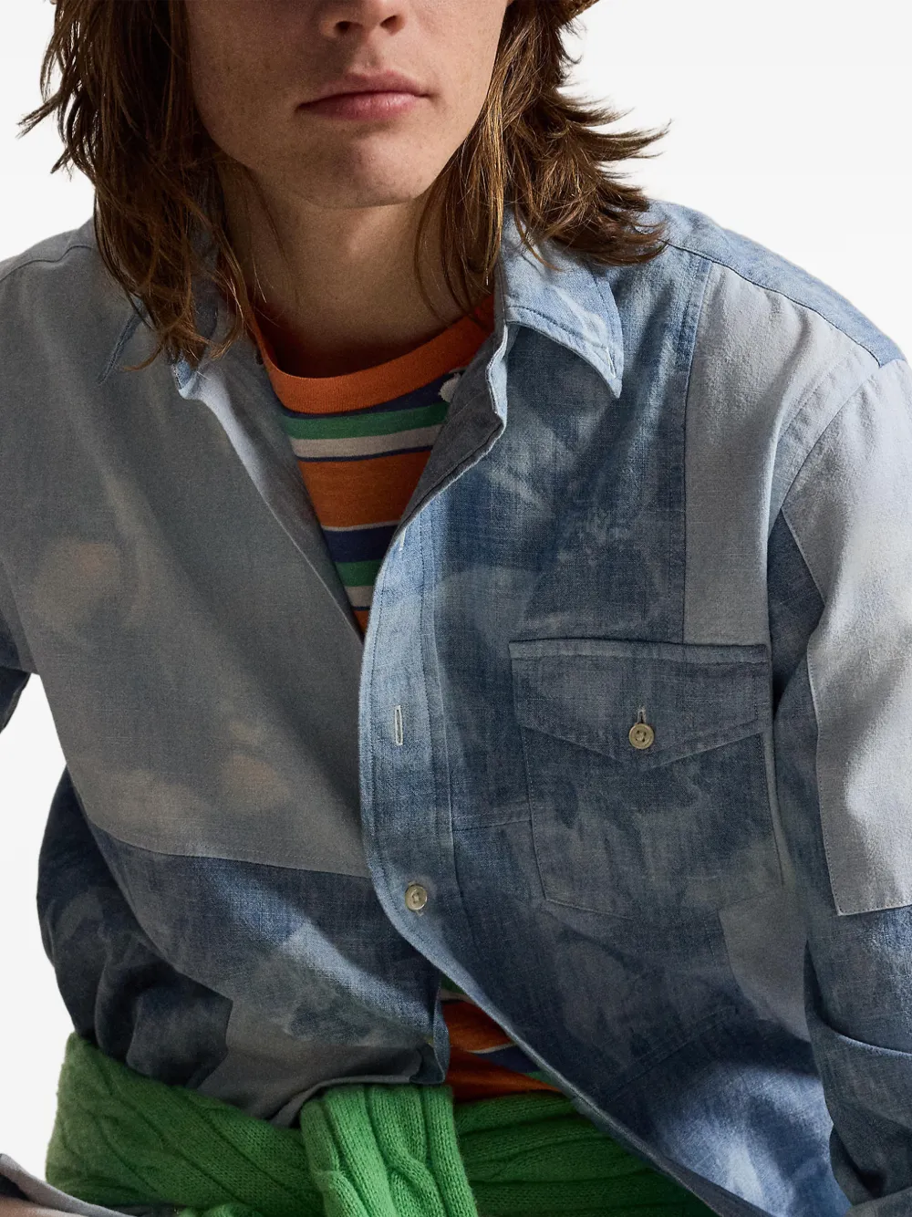 Polo Ralph Lauren Overhemd met patchwork Blauw