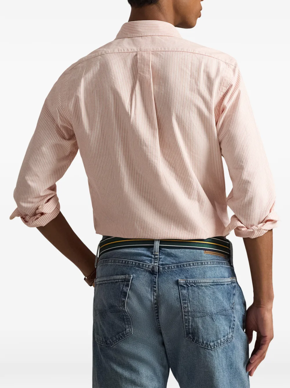 Polo Ralph Lauren Gestreept Oxford overhemd met geborduurd logo Oranje