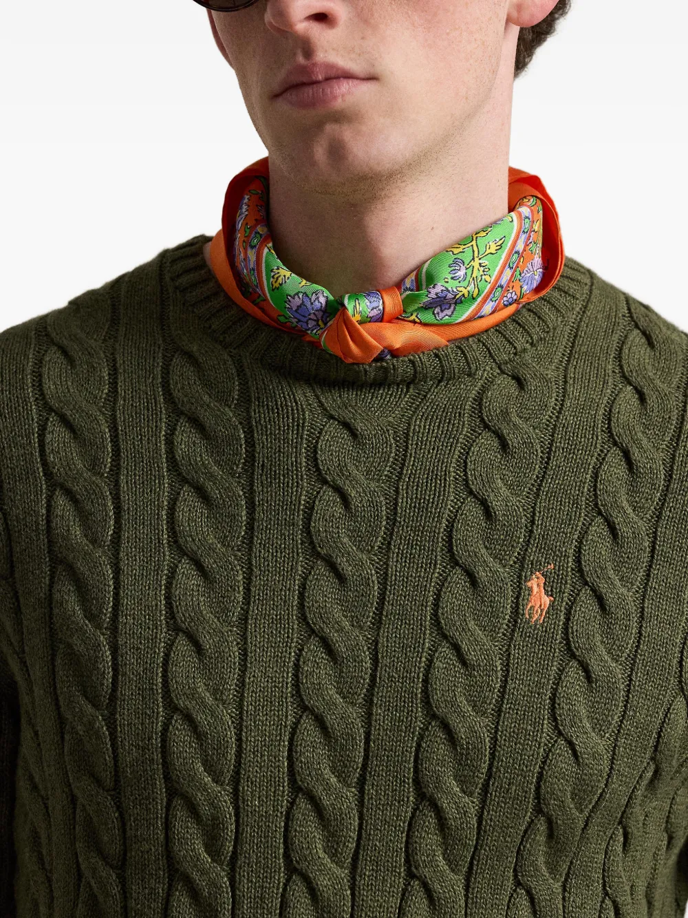 Polo Ralph Lauren Kabelgebreide trui met lange mouwen Groen