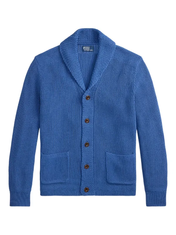 Polo Ralph Lauren Cardigan Com Gola Xale | Azul | FARFETCH BR