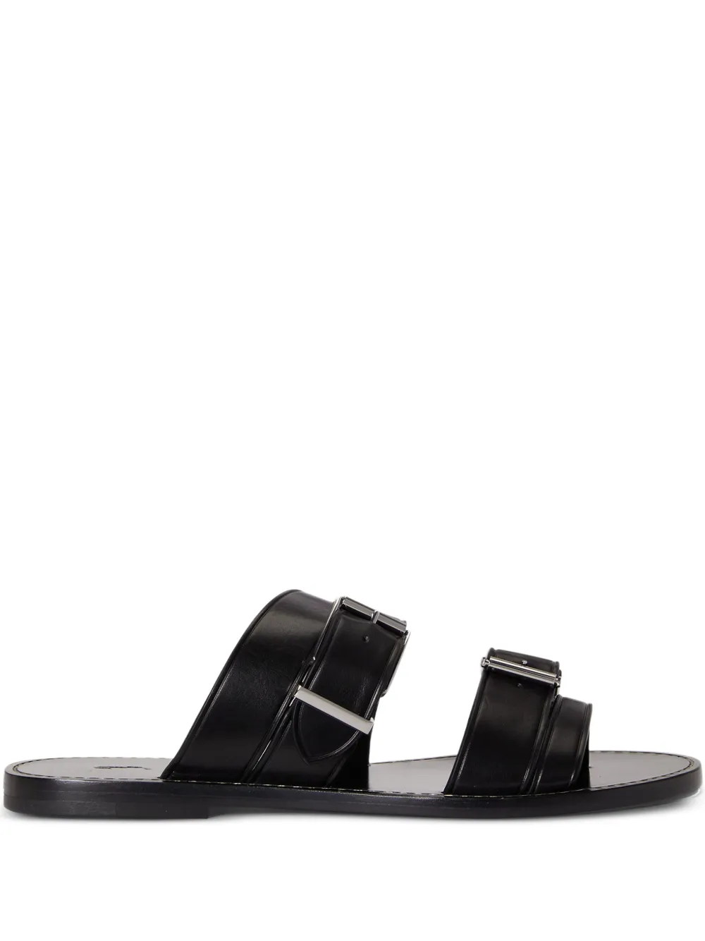 Polo Ralph Lauren Toe-strap-detail Flat Sandals In Black
