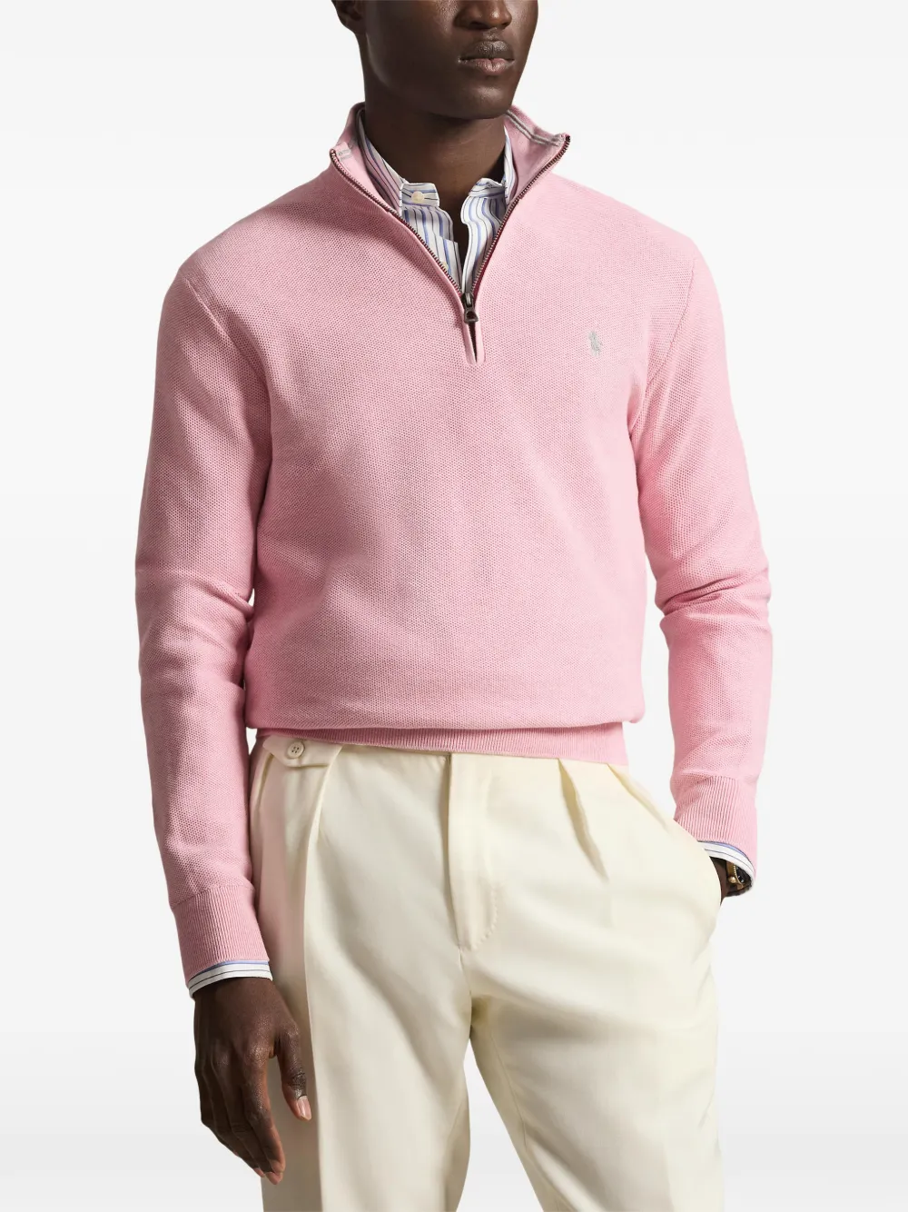 knit quarter-zip sweatshirt