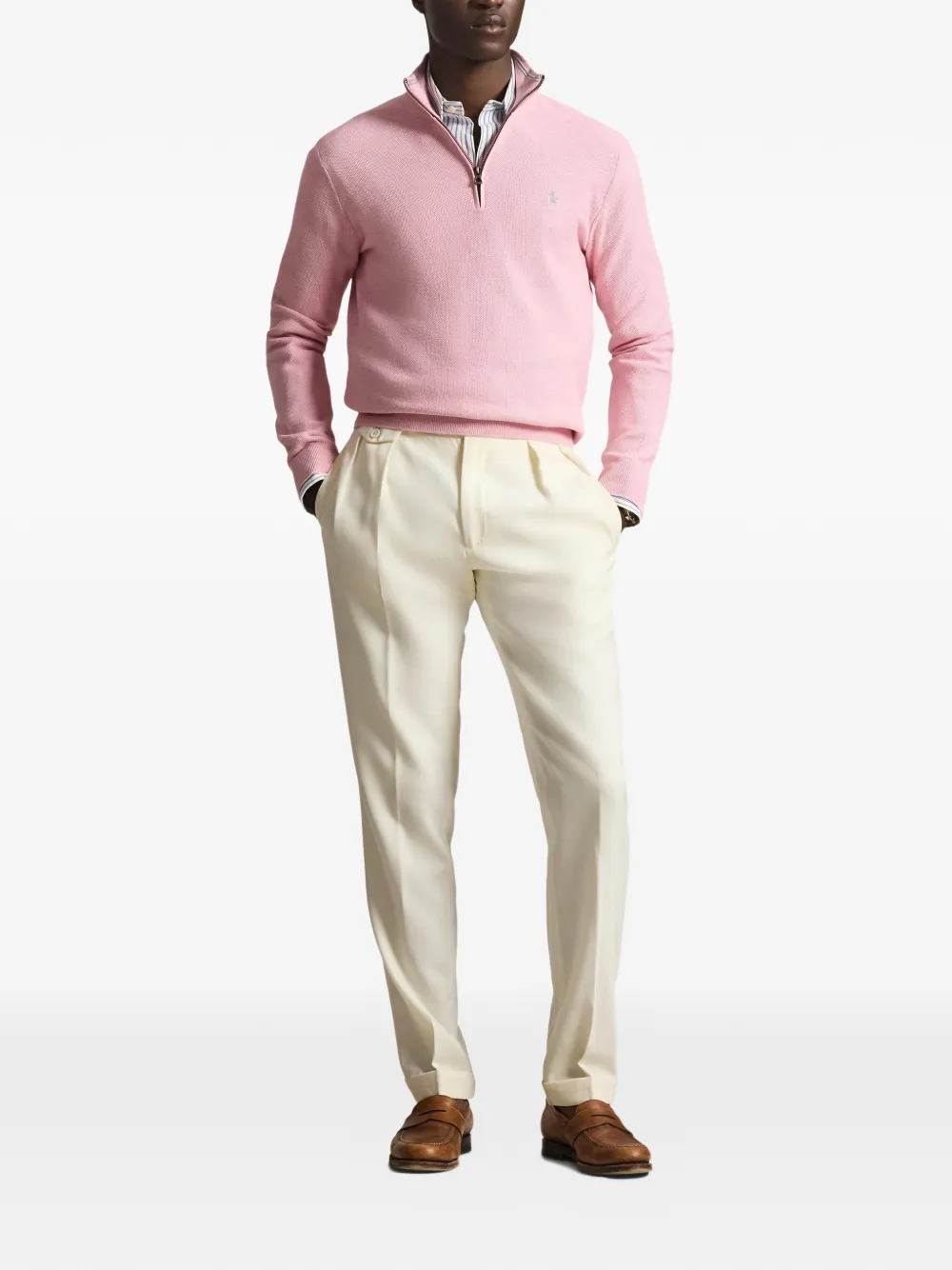 knit quarter-zip sweatshirt