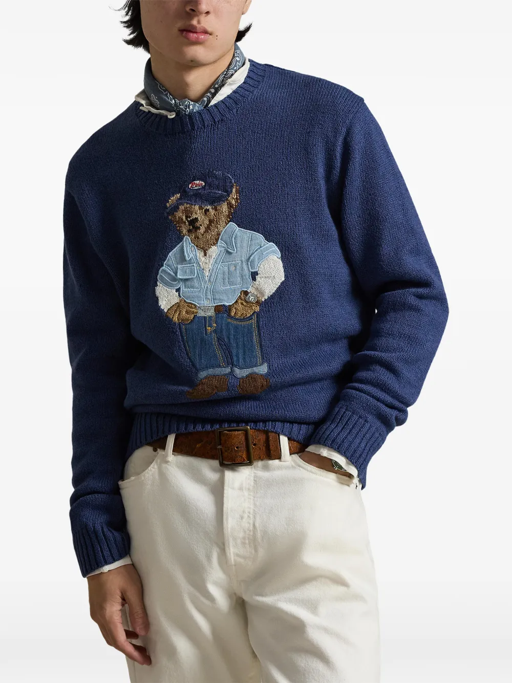 Polo Ralph Lauren Polo Bear trui met ronde hals Blauw