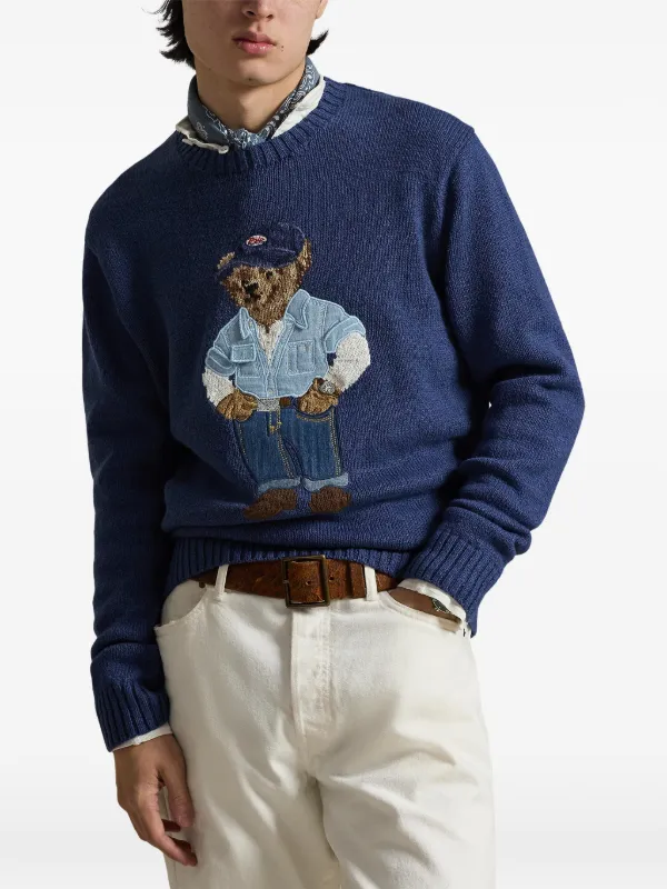 Polo Ralph Lauren ポロベア クルーネックセーター | ブルー | FARFETCH JP