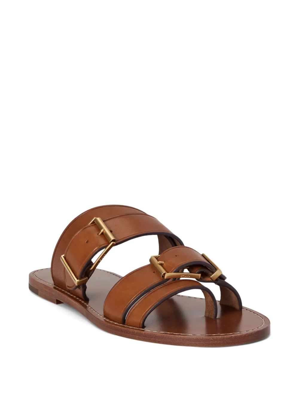 Polo Ralph Lauren Flache Sandalen Mit Zehenriemen In Brown
