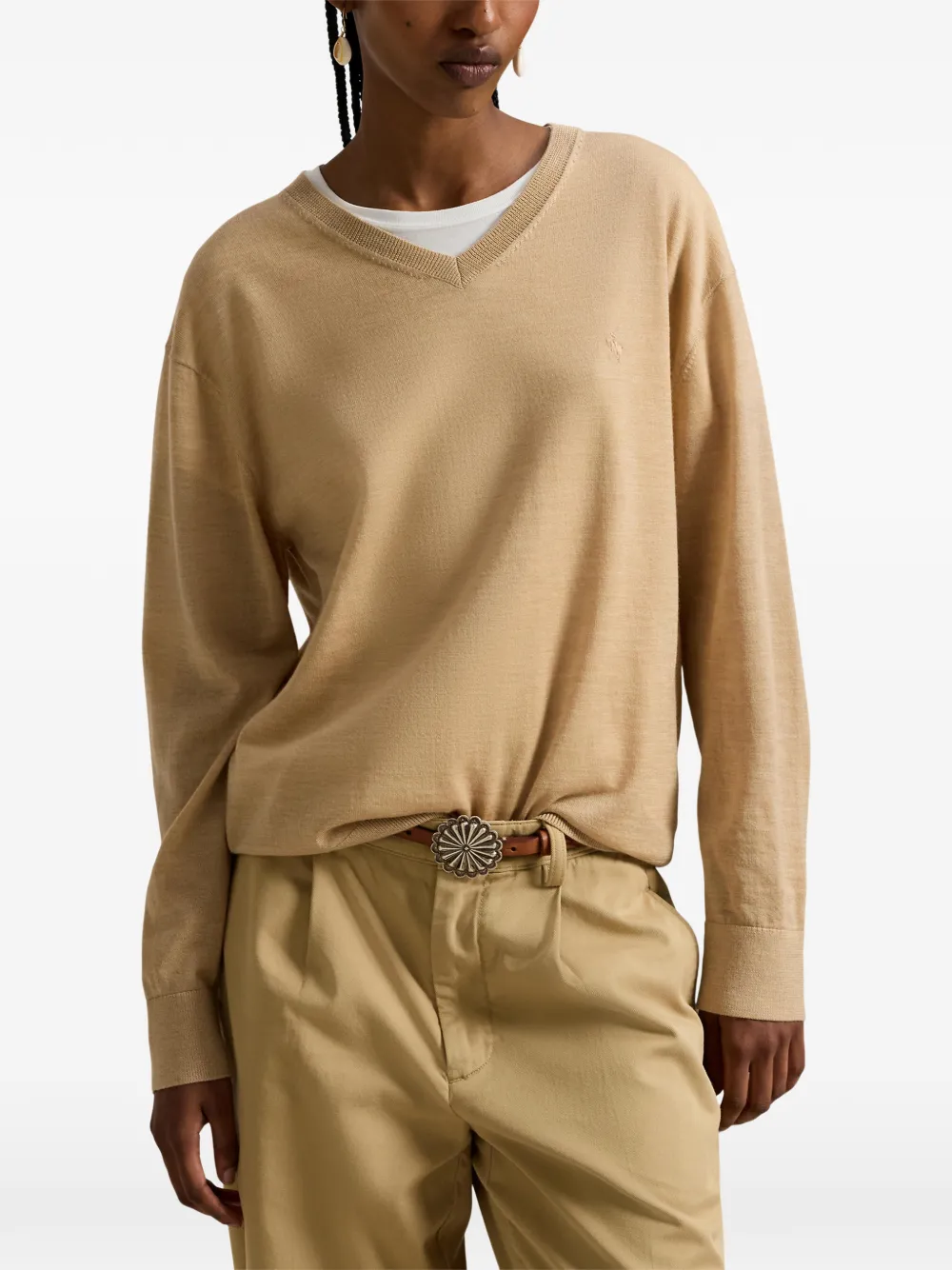 Polo Ralph Lauren Merino trui met V-hals Beige