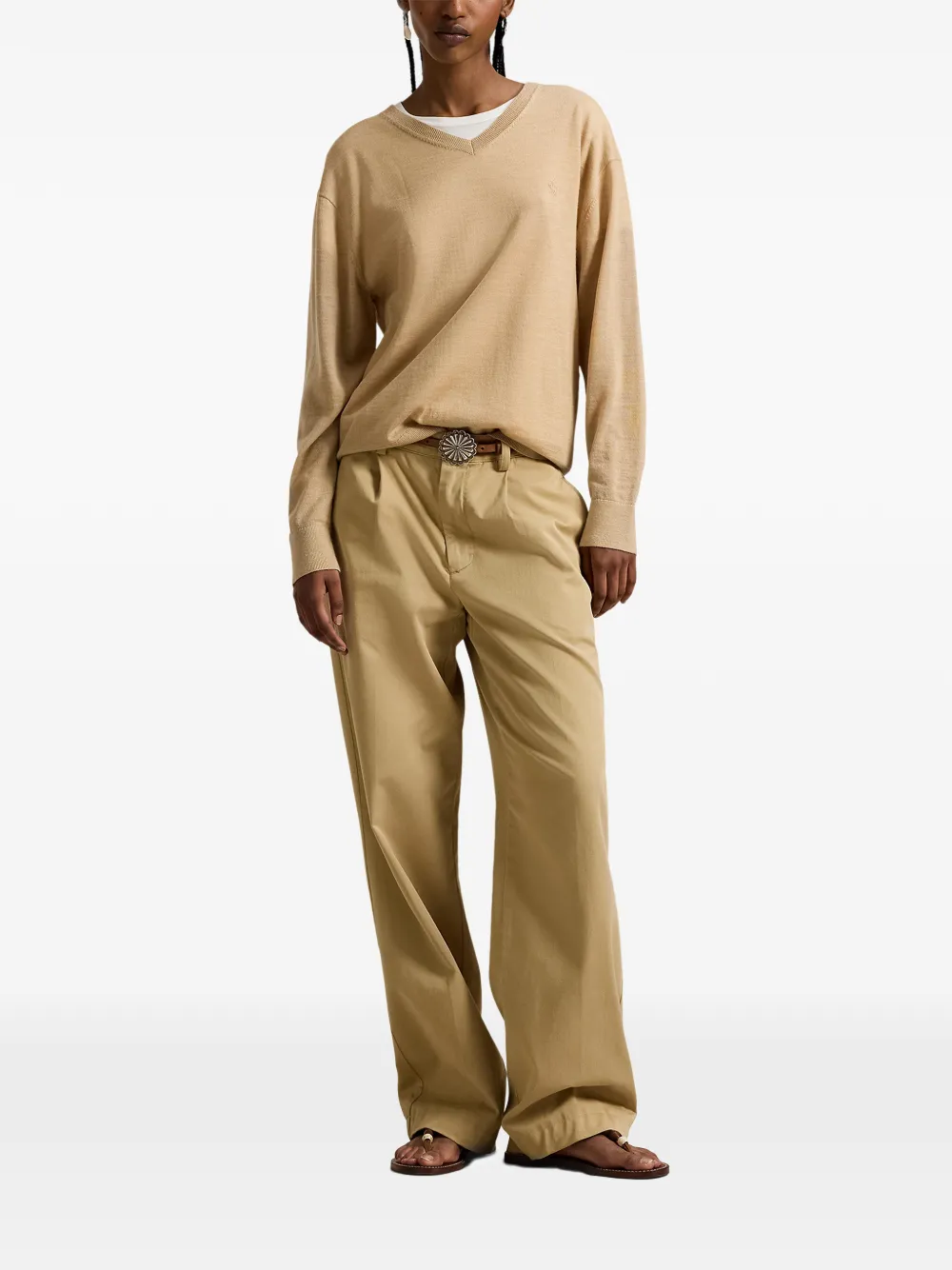 Polo Ralph Lauren Merino trui met V-hals Beige