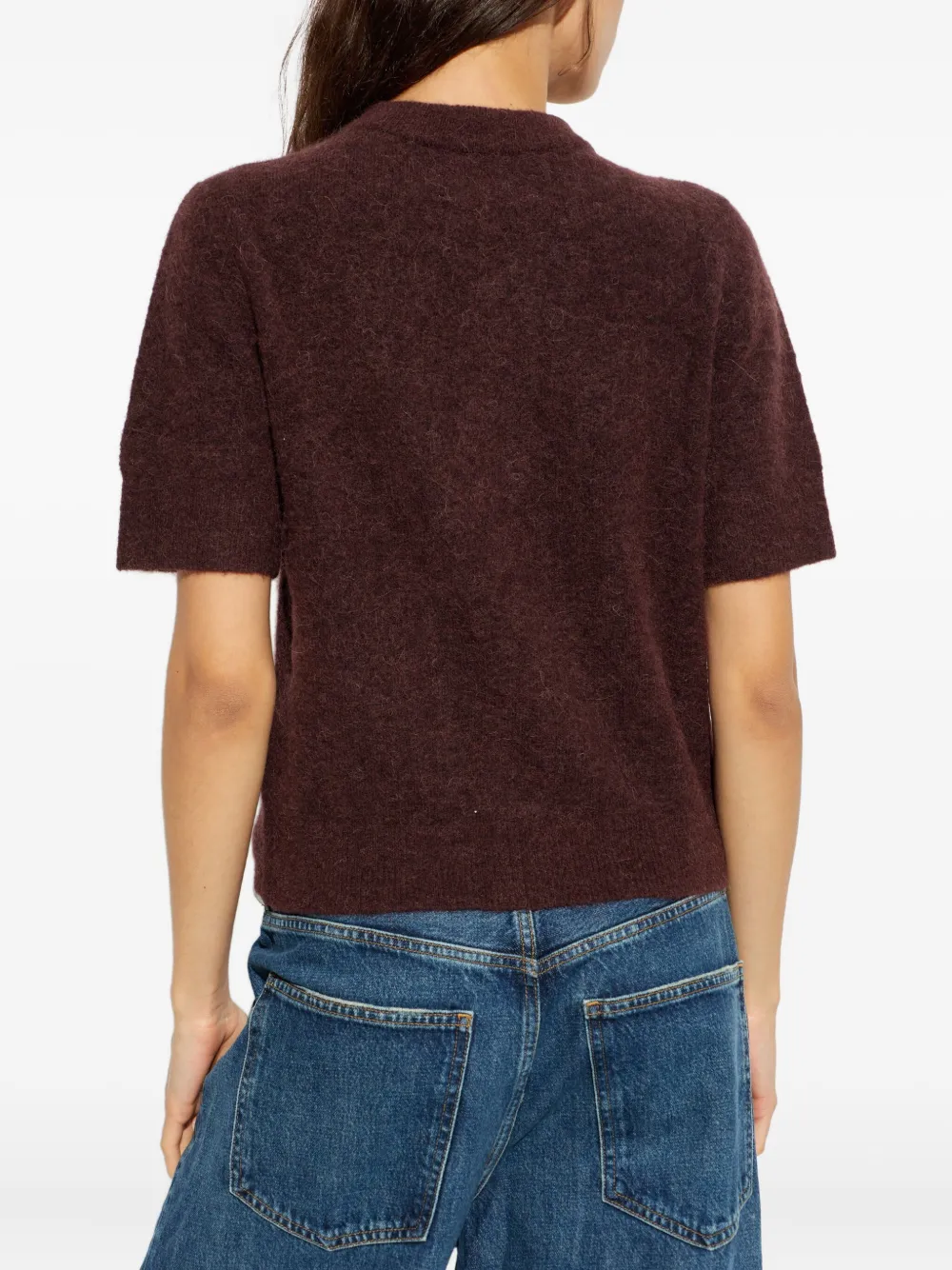 Samsoe & Samsoe Button-fastening Short-sleeved Cardigan In Brown