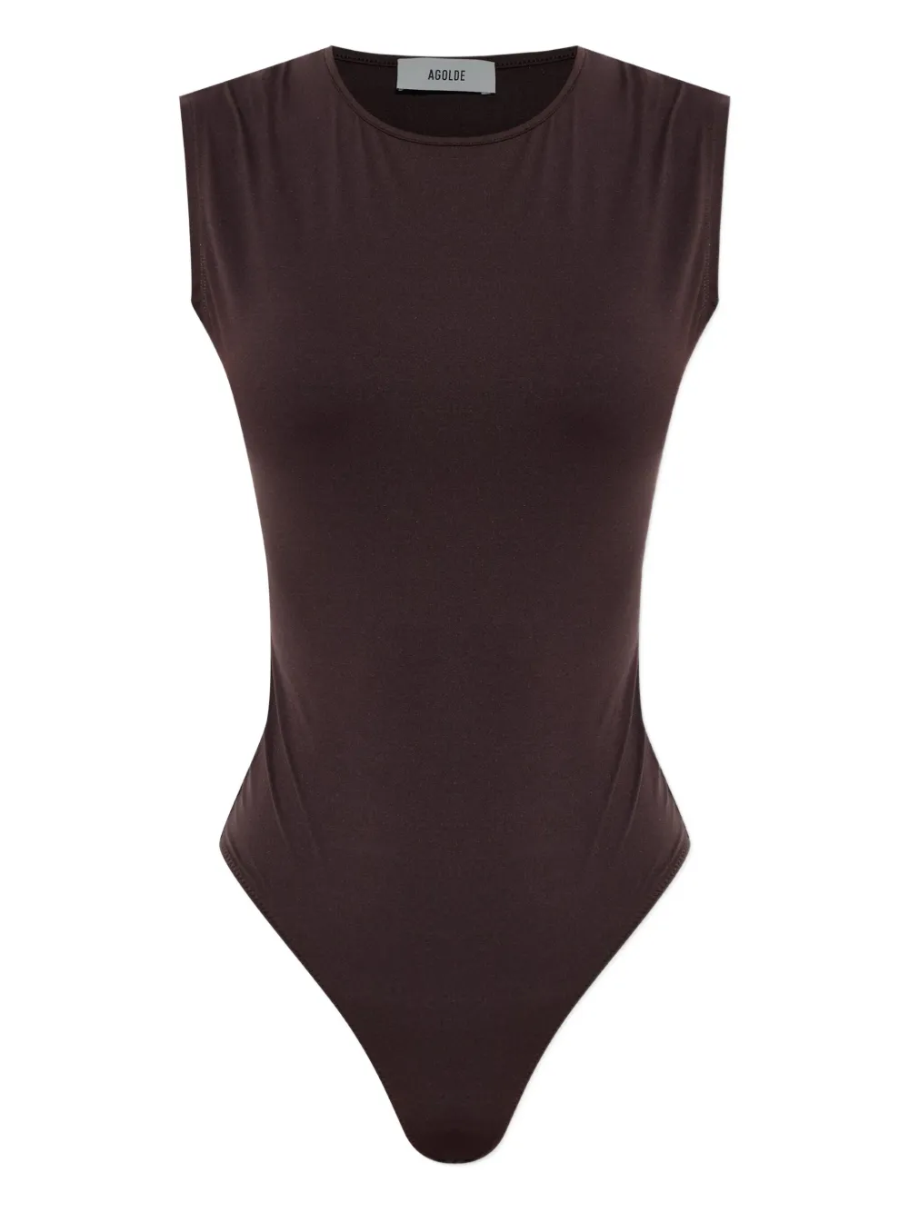 Agolde Aura Sleeveless Bodysuit In Brown