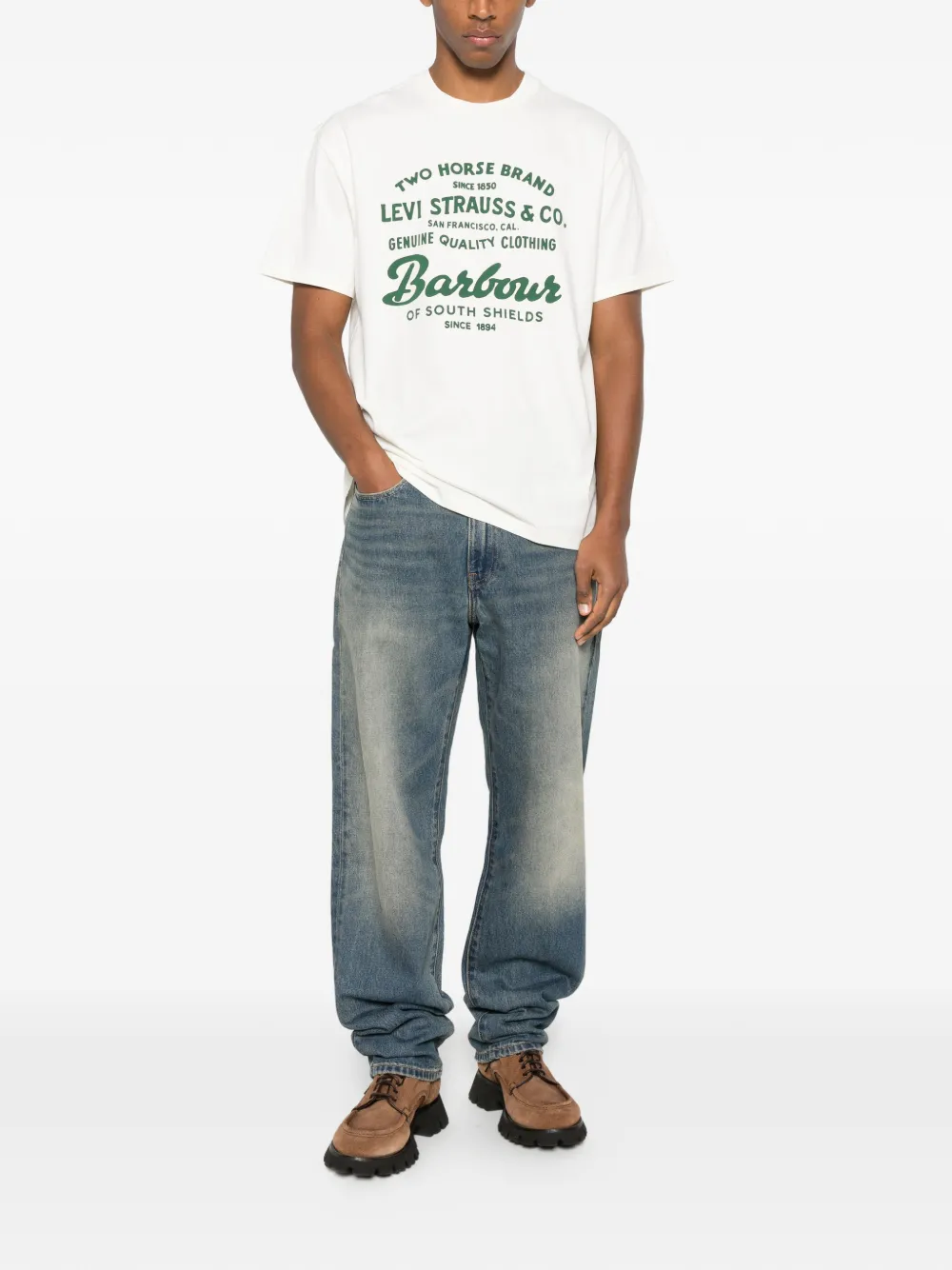 Barbour x Levi's graphic-print T-shirt - Wit