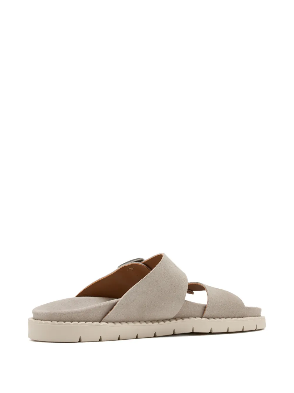 Forsa Curtis Buckle Leather Slides In Multi