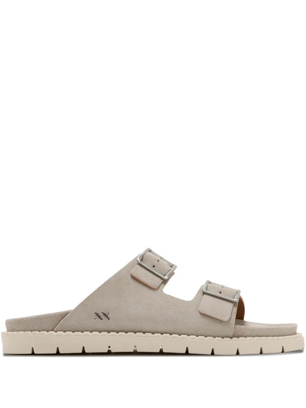 Forsa Curtis buckle leather slides | Neutrals | Image 1
