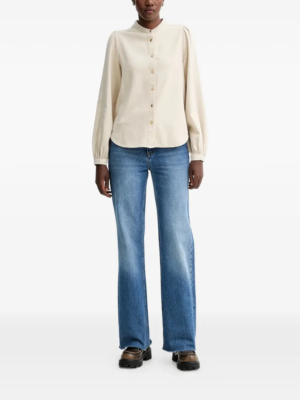  Rag & Bone Sandra Denim Blouse - Neutrals 
