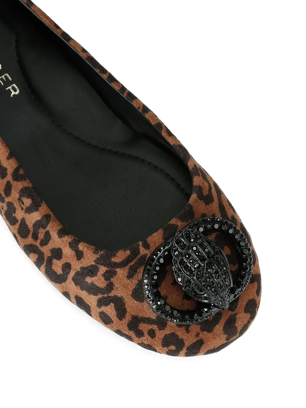 Kurt Geiger London Verfraaide ballerina's met dierenprint Bruin
