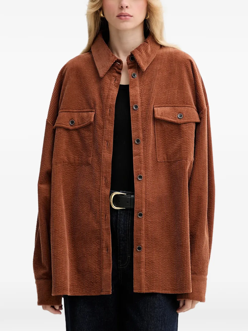 Gestuz GZcortes buttoned pocket shirt - Marrone