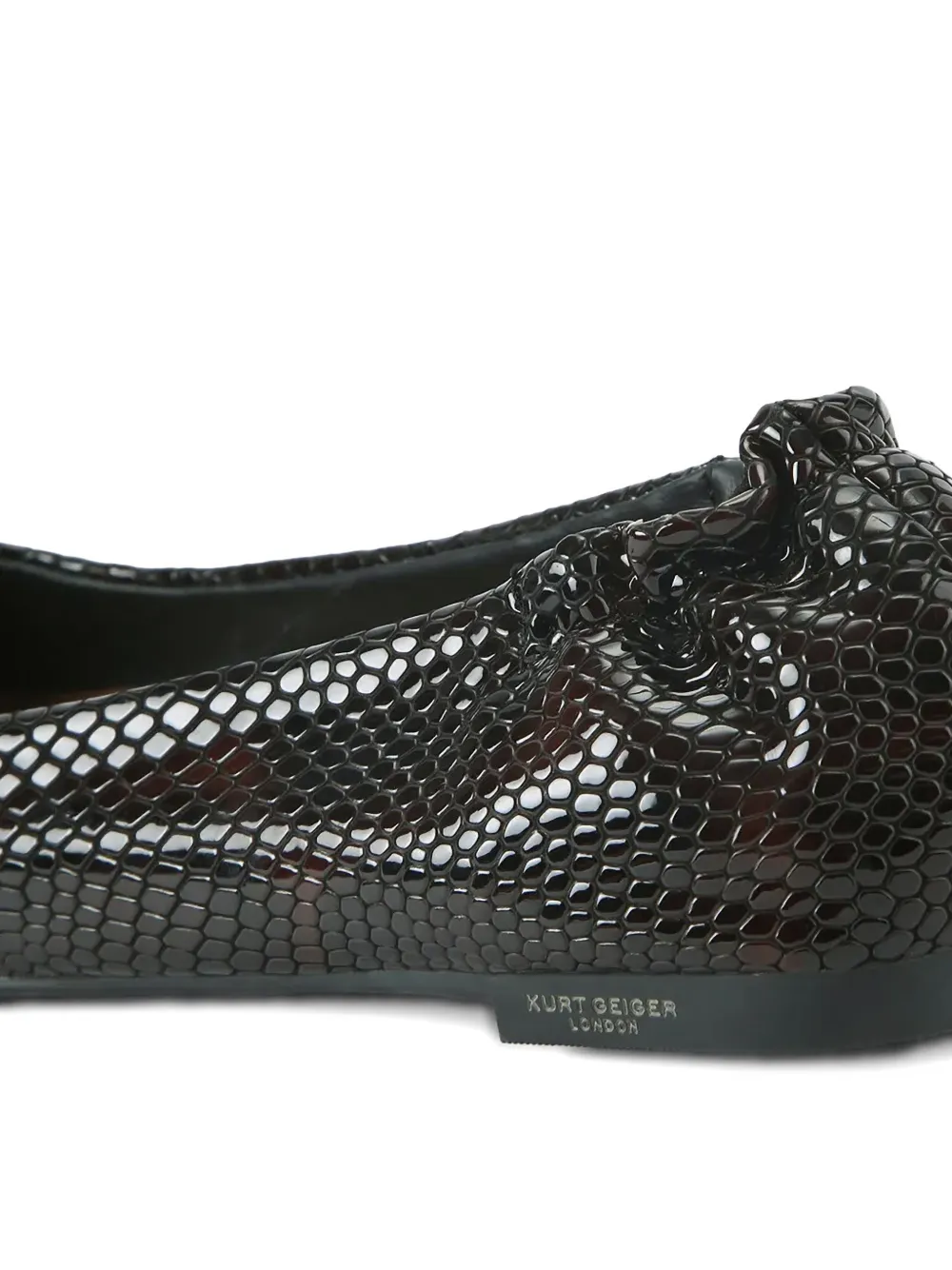 Kurt Geiger London Chelsea ballerina's met slangen-effect Bruin