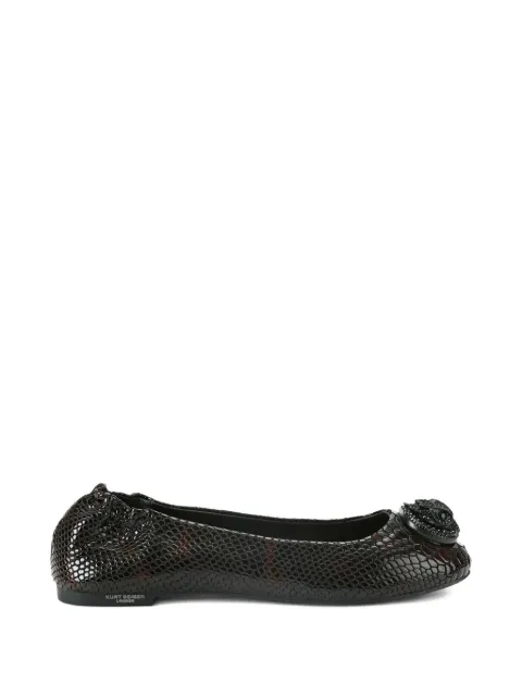 Kurt Geiger London Chelsea snakeskin-effect ballet flats