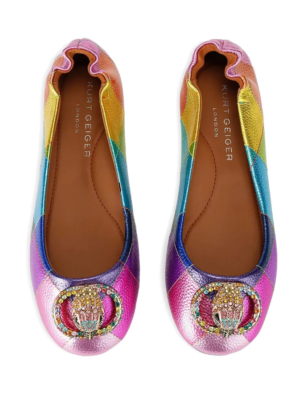 Kurt Geiger London patchwork ballet flats - Roze