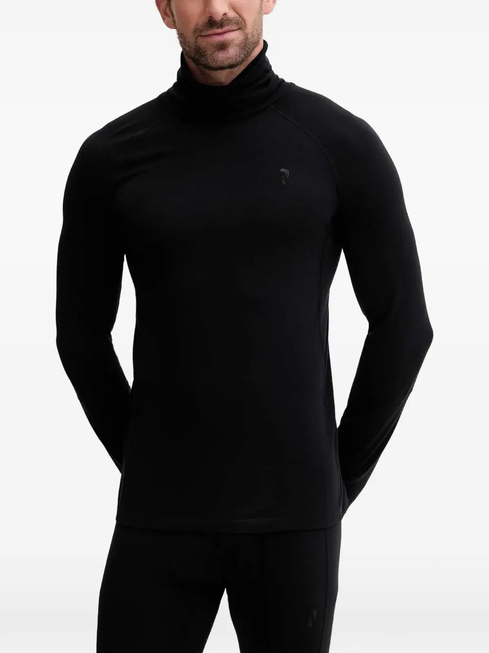 Peak Performance Roll-neck Long-sleeve Top In Black