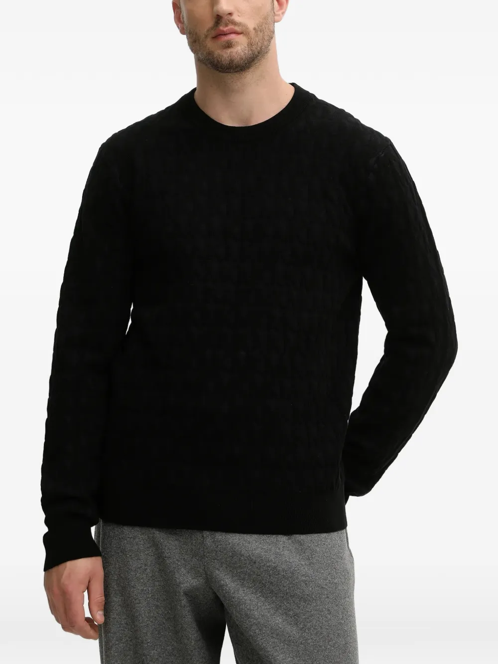 Michael Kors sudadera texturizado con cuello redondo | negro | Image 1