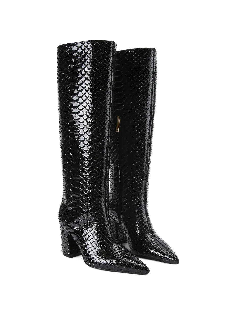 Kurt Geiger London Laarzen met blokhak en reptiel-effect Zwart