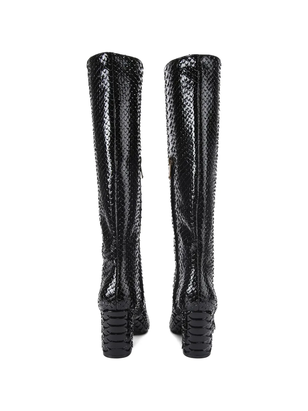 Kurt Geiger London Laarzen met blokhak en reptiel-effect Zwart
