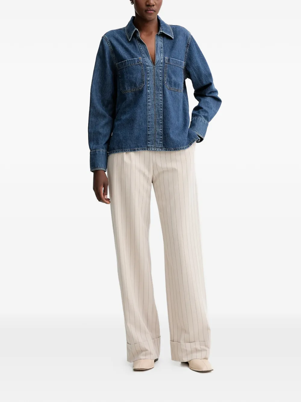  Rag & Bone Channing Denim Shirt - Blue 