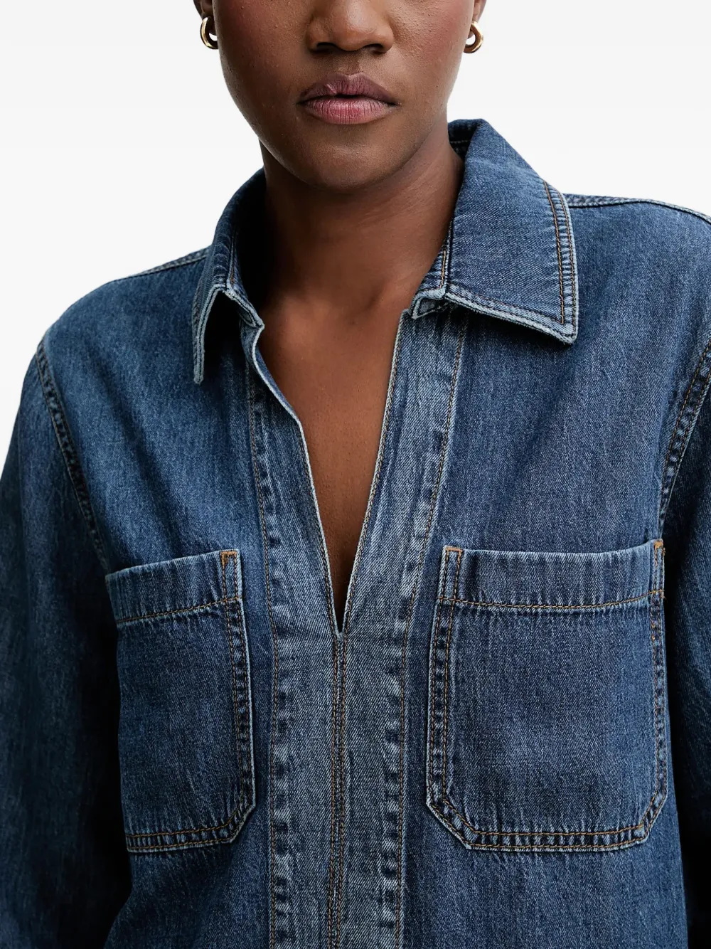 rag & bone Channing denim blouse Blauw